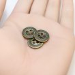 画像5: メタルボタン 四つ穴 シンプル【 アンティークゴールド】金 丸ボタン 金属 手芸 10個入【15mm】きらきらぷんぷん丸 B-1270 (5)