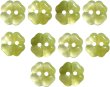 画像1: 二つ穴ボタン 四つ葉 クローバー【グリーン】緑 10個入り【12mm】マーブル模様 樹脂製 手芸 かわいい おしゃれ きらきらぷんぷん丸 B-1282 (1)