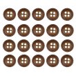 画像1: 四つ穴ボタン ウッド調【ブラウン】茶色 点線模様 ステッチ 20個入り【11mm】ツヤなし 樹脂製 手芸 ヴィンテージ風 かわいい おしゃれ B-1298 (1)