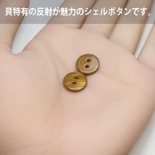 画像5: シェルボタン 【11.5mm】ブラウン 10個入り 染色 真珠 貝 二つ穴 手芸 装飾 おしゃれ きらきらぷんぷん丸 B-1303 (5)