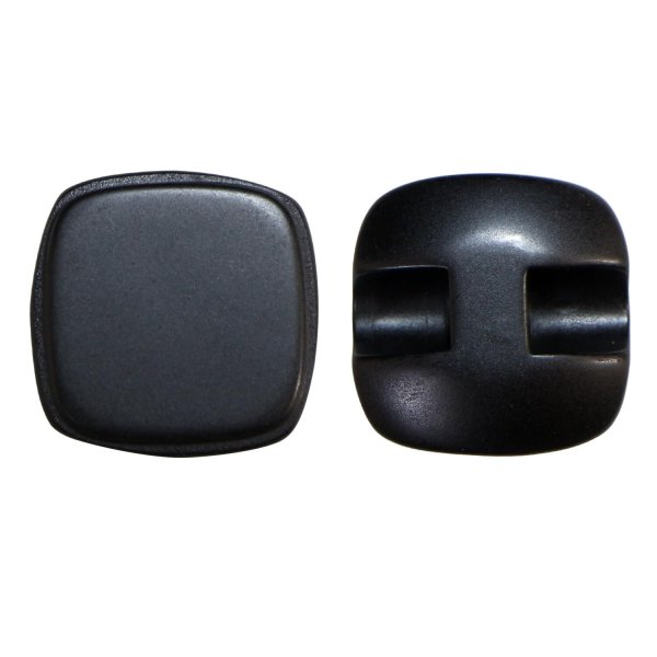 画像1: スクエアボタン 四角【ブラック】黒 ツヤなし 10個入り【15x15mm】シャンクタイプ 裏穴 トンネル シンプル 樹脂製 手芸 かわいい おしゃれ B-1318 (1)