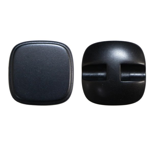 画像1: スクエアボタン 四角【ブラック】黒 ツヤなし 8個入り【21x21mm】シャンクタイプ 裏穴 トンネル シンプル 樹脂製 手芸 かわいい おしゃれ B-1319 (1)