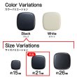 画像3: スクエアボタン 四角【ブラック】黒 ツヤなし 8個入り【21x21mm】シャンクタイプ 裏穴 トンネル シンプル 樹脂製 手芸 かわいい おしゃれ B-1319 (3)