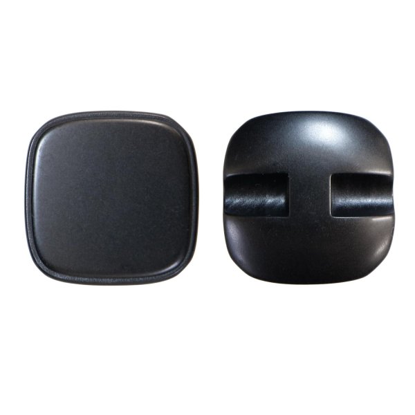 画像1: スクエアボタン 四角【ブラック】黒 ツヤなし 6個入り【26x26mm】シャンクタイプ 裏穴 トンネル シンプル 樹脂製 手芸 かわいい おしゃれ B-1320 (1)