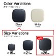 画像3: スクエアボタン 四角【ブラック】黒 ツヤなし 6個入り【26x26mm】シャンクタイプ 裏穴 トンネル シンプル 樹脂製 手芸 かわいい おしゃれ B-1320 (3)