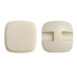 画像1: スクエアボタン 四角【ホワイト】白 ツヤなし 10個入り【15x15mm】シャンクタイプ 裏穴 トンネル シンプル 樹脂製 手芸 かわいい おしゃれ B-1321 (1)