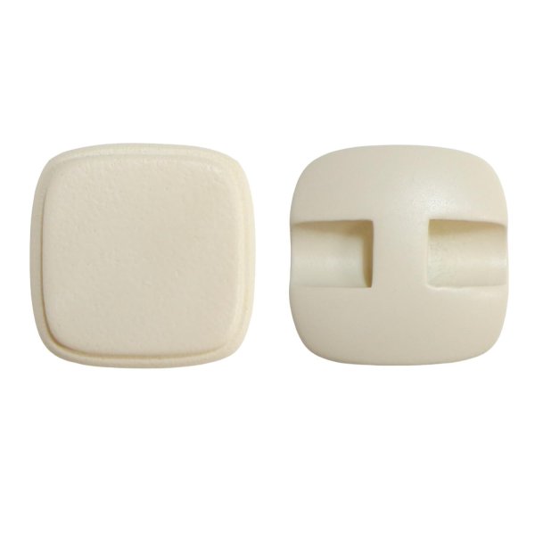 画像1: スクエアボタン 四角【ホワイト】白 ツヤなし 10個入り【15x15mm】シャンクタイプ 裏穴 トンネル シンプル 樹脂製 手芸 かわいい おしゃれ B-1321 (1)