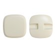 画像1: スクエアボタン 四角【ホワイト】白 ツヤなし 8個入り【21x21mm】シャンクタイプ 裏穴 トンネル シンプル 樹脂製 手芸 かわいい おしゃれ B-1322 (1)