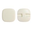 画像1: スクエアボタン 四角【ホワイト】白 ツヤなし 6個入り【26x26mm】シャンクタイプ 裏穴 トンネル シンプル 樹脂製 手芸 かわいい おしゃれ B-1323 (1)