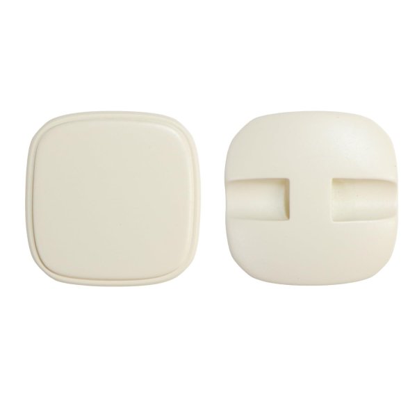 画像1: スクエアボタン 四角【ホワイト】白 ツヤなし 6個入り【26x26mm】シャンクタイプ 裏穴 トンネル シンプル 樹脂製 手芸 かわいい おしゃれ B-1323 (1)