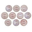 画像1: 二つ穴ボタン フラワー マーブル模様 【ピンク】 10個入り 【15mm】 オーロラ 光沢 透け感 花 樹脂製 手芸 おしゃれ きらきらぷんぷん丸 B-1377 (1)