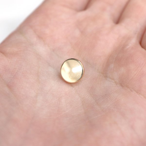 画像6: メタルボタン フラット 【ゴールド 鏡面仕上げ】 金 ビジュー 飾り 縫製 袖口 20個入り 【10mm】 ボタンマート B-137 (6)
