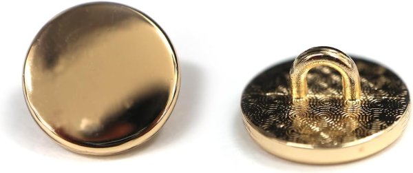 画像1: メタルボタン フラット 【ゴールド 鏡面仕上げ】 金 ビジュー 飾り 縫製 袖口 20個入り 【11.5mm】 ボタンマート B-138 (1)