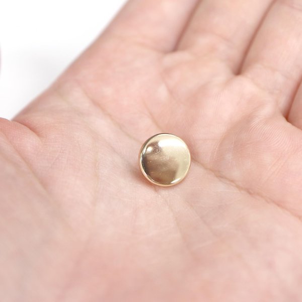 画像6: メタルボタン フラット 【ゴールド 鏡面仕上げ】 金 ビジュー 飾り 縫製 袖口 20個入り 【11.5mm】 ボタンマート B-138 (6)