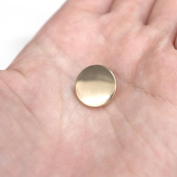 画像6: メタルボタン フラット 【ゴールド 鏡面仕上げ】 金 ビジュー 飾り 縫製 袖口 15個入り 【15mm】 ボタンマート B-140 (6)