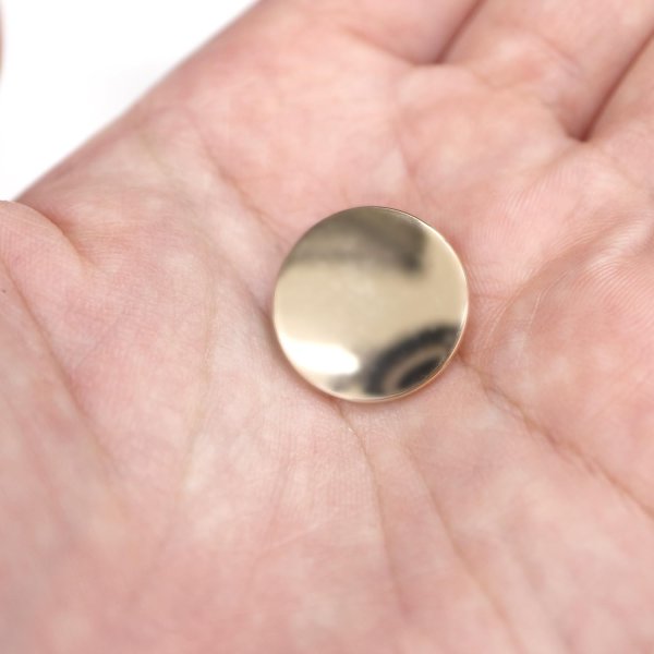 画像6: メタルボタン フラット 【ゴールド 鏡面仕上げ】 金 ビジュー 飾り 縫製 袖口 10個入り 【18mm】 ボタンマート B-141 (6)