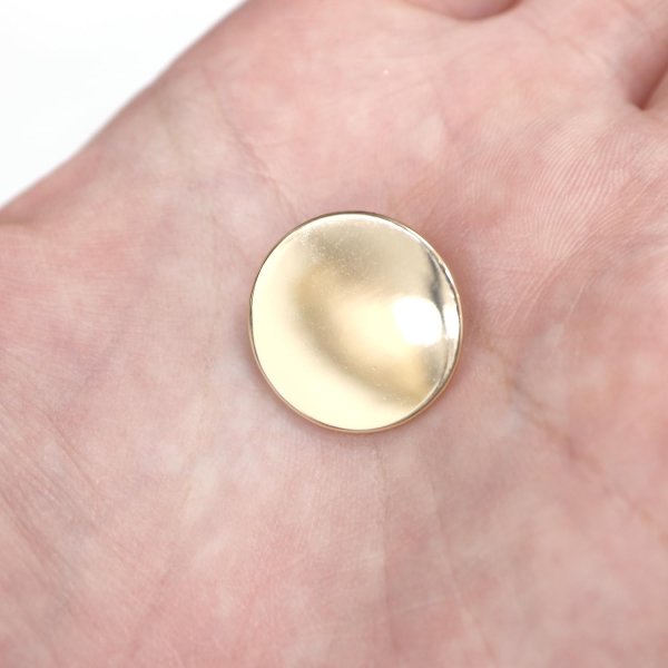 画像6: メタルボタン フラット 【ゴールド 鏡面仕上げ】 金 ビジュー 飾り 縫製 袖口 10個入り 【20mm】 ボタンマート B-142 (6)