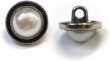画像1: パールボタン 装飾 【シルバー 黒フチ】 ホワイト 白 パール 10個入り 【12.5mm】ビジュー 飾り 縫製 袖口 きらきらぷんぷん丸 B-149 (1)