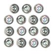 画像1: シェルボタン 黒蝶貝 縁模様入り 二つ穴 【11.5mm】 15個入り 手芸 ハンドメイド きらきらぷんぷん丸 B-1495 (1)