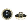 画像1: 装飾ボタン ビジュー風 【ブラックゴールド】 15mm 8個入り 足つき アクリル ハンドメイド 手芸 きらきらぷんぷん丸 B-1496 (1)