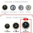 画像3: 装飾ボタン ビジュー風 【ブラックゴールド】 21mm 5個入り 足つき アクリル ハンドメイド 手芸 きらきらぷんぷん丸 B-1498 (3)