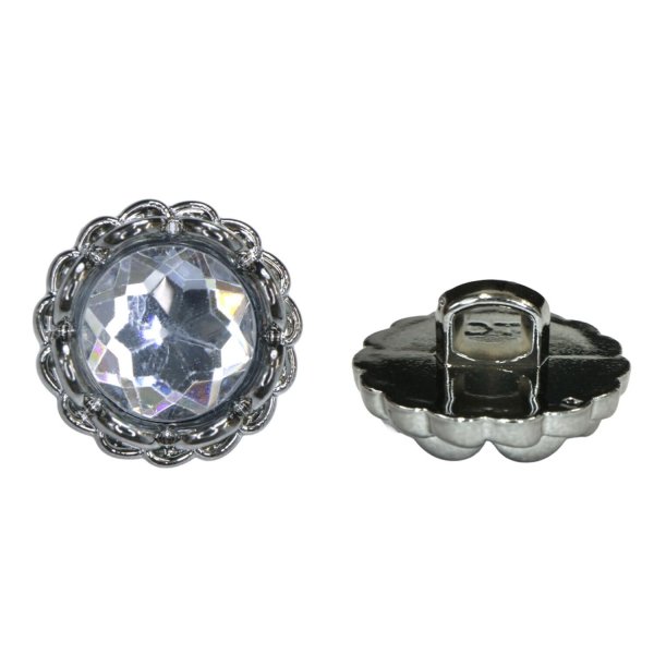 画像1: 装飾ボタン ビジュー風 【アンティークシルバー】 15mm 8個入り 足つき アクリル ハンドメイド 手芸 きらきらぷんぷん丸 B-1499 (1)