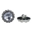 画像1: 装飾ボタン ビジュー風 【アンティークシルバー】 18mm 6個入り 足つき アクリル ハンドメイド 手芸 きらきらぷんぷん丸 B-1500 (1)