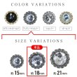 画像3: 装飾ボタン ビジュー風 【アンティークシルバー】 18mm 6個入り 足つき アクリル ハンドメイド 手芸 きらきらぷんぷん丸 B-1500 (3)