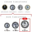 画像3: 装飾ボタン ビジュー風 【アンティークシルバー】 21mm 5個入り 足つき アクリル ハンドメイド 手芸 きらきらぷんぷん丸 B-1501 (3)