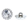 画像1: 装飾ボタン ビジュー風 【シルバー】 18mm 6個入り 足つき アクリル ハンドメイド 手芸 きらきらぷんぷん丸 B-1503 (1)