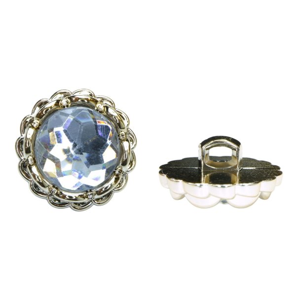画像1: 装飾ボタン ビジュー風 【ゴールド】 18mm 6個入り 足つき アクリル ハンドメイド 手芸 きらきらぷんぷん丸 B-1506 (1)