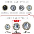 画像3: 装飾ボタン ビジュー風 【ゴールド】 18mm 6個入り 足つき アクリル ハンドメイド 手芸 きらきらぷんぷん丸 B-1506 (3)