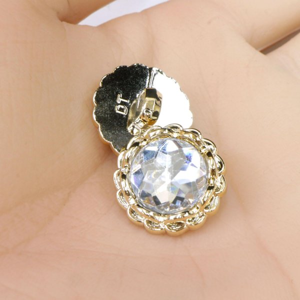 画像5: 装飾ボタン ビジュー風 【ゴールド】 18mm 6個入り 足つき アクリル ハンドメイド 手芸 きらきらぷんぷん丸 B-1506 (5)