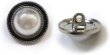 画像1: パールボタン 装飾 【シルバー 黒フチ】 ホワイト 白 パール 8個入り 【18mm】ビジュー 飾り 縫製 袖口 きらきらぷんぷん丸 B-151 (1)