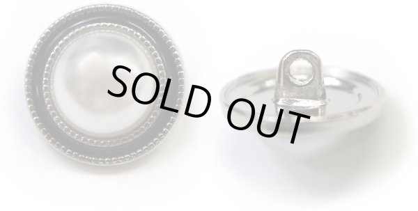 画像1: パールボタン 装飾 【シルバー 黒フチ】 ホワイト 白 パール 8個入り 【18mm】ビジュー 飾り 縫製 袖口 きらきらぷんぷん丸 B-151 (1)