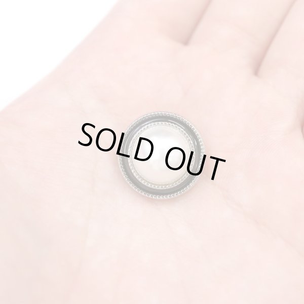 画像6: パールボタン 装飾 【シルバー 黒フチ】 ホワイト 白 パール 8個入り 【18mm】ビジュー 飾り 縫製 袖口 きらきらぷんぷん丸 B-151 (6)