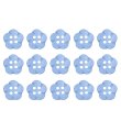 画像1: 四つ穴 フラワーボタン 【ブルー】10.5mm 15個入り 樹脂 プラスチック 手芸 ハンドメイド 花柄 装飾 きらきらぷんぷん丸 B-1520 (1)