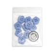 画像7: 四つ穴 フラワーボタン 【ブルー】14mm 10個入り 樹脂 プラスチック 手芸 ハンドメイド 花柄 装飾 きらきらぷんぷん丸 B-1521 (7)