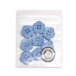 画像7: 四つ穴 フラワーボタン 【ブルー】16.5mm 8個入り 樹脂 プラスチック 手芸 ハンドメイド 花柄 装飾 きらきらぷんぷん丸 B-1522 (7)