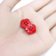 画像5: 四つ穴 フラワーボタン 【レッド】14mm 10個入り 樹脂 プラスチック 手芸 ハンドメイド 花柄 装飾 きらきらぷんぷん丸 B-1524 (5)