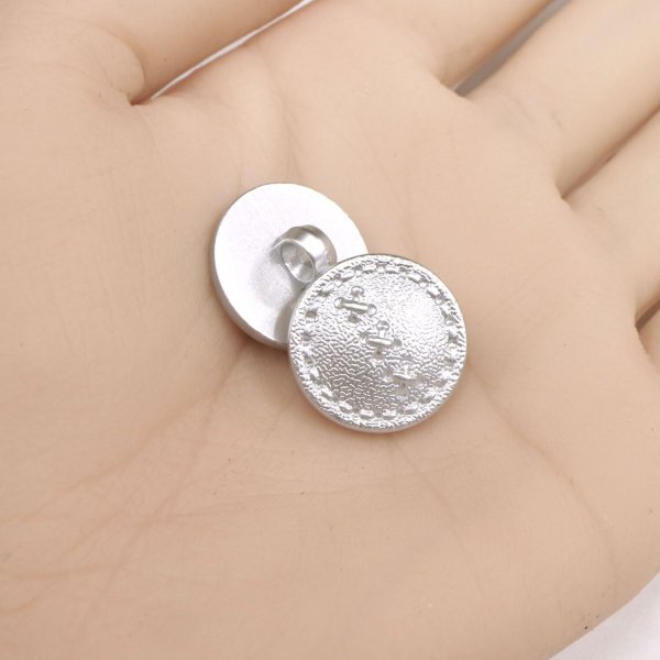 画像5: レザー調 足つきボタン 【シルバー】17mm 8個入り 樹脂製 ステッチ風 ハンドメイド 手芸 きらきらぷんぷん丸 B-1533 (5)