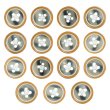 画像1: 4つ穴 カラーリムボタン【オレンジ】丸 樹脂 手芸 ハンドメイド 15個入【11mm】きらきらぷんぷん丸 B-1539 (1)