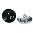 画像1: メタルボタン【ブラック】15mm 10個入 丸型 足つき 飾り 手芸 服飾 付け替え きらきらぷんぷん丸 B-1544 (1)