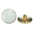 画像1: メタルボタン【ホワイト】15mm 10個入 丸型 足つき 飾り 手芸 服飾 付け替え きらきらぷんぷん丸 B-1547 (1)