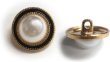 画像1: パールボタン 装飾 【ゴールド 黒フチ】 ホワイト 白 パール 8個入り 【18mm】ビジュー 飾り 縫製 袖口 きらきらぷんぷん丸 B-155 (1)
