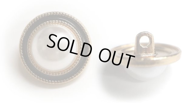 画像1: パールボタン 装飾 【ゴールド 黒フチ】 ホワイト 白 パール 8個入り 【18mm】ビジュー 飾り 縫製 袖口 きらきらぷんぷん丸 B-155 (1)