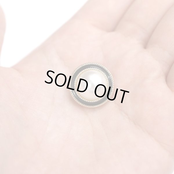 画像6: パールボタン 装飾 【ゴールド 黒フチ】 ホワイト 白 パール 8個入り 【18mm】ビジュー 飾り 縫製 袖口 きらきらぷんぷん丸 B-155 (6)