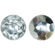 画像1: ラインストーン調ボタン【クリア】15mm 8個入 丸型 二つ穴 多面カット キラキラ 手芸 服飾 付け替え ボタンマート B-1560 (1)