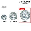 画像3: ラインストーン調ボタン【クリア】15mm 8個入 丸型 二つ穴 多面カット キラキラ 手芸 服飾 付け替え ボタンマート B-1560 (3)