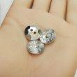 画像5: ラインストーン調ボタン【クリア】15mm 8個入 丸型 二つ穴 多面カット キラキラ 手芸 服飾 付け替え ボタンマート B-1560 (5)